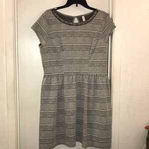 Black and White Dress with beaded collar